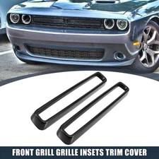 1 Set Black Front Grill Grille Inserts Cover Trim for Dodge Challenger 15-20