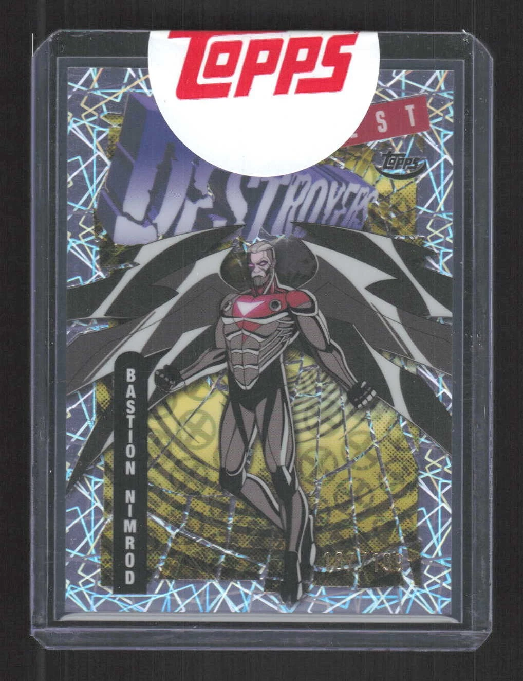 Bastion Nimrod 2025 Topps Finest X-Men '97 /199 Laser Refractor #90