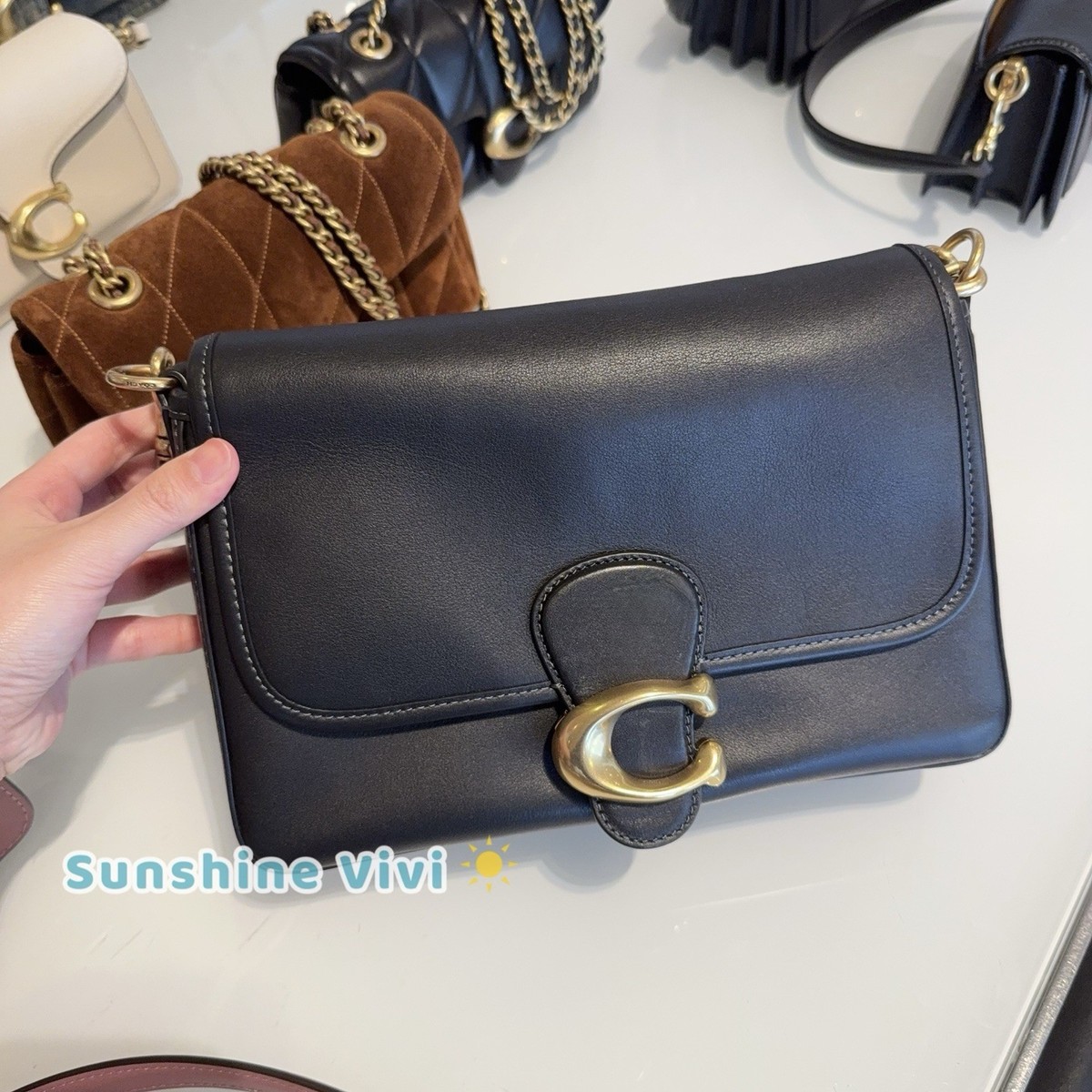 NEW Coach Tabby Soft Leather Shoulder Bag Black/gold Tone Hardware