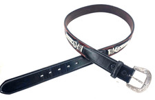 Nocona 2411202 Brown Black Buckle Embossed Leather Western Belt Men's 40