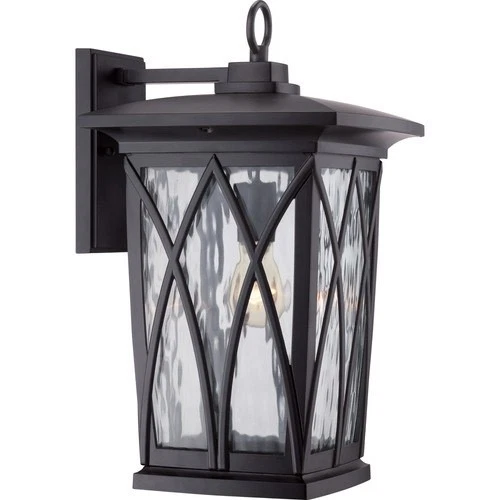 NEW QUOIZEL GROVER 1-LIGHT 17.5" BLACK OUTDOOR WALL MOUNT LANTERN GVR8410K - Picture 1 of 23