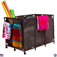 XX-Large Blue Pool Storage Bin | Durable Nylon Mesh for Goggles, Toys & More