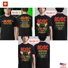 ACDC Tour Date Shirt Vintage Rock Band Tee Unisex All Sizes Fast Delivery