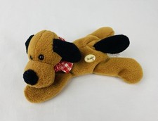 Vintage SUNKID Germany Beanie Plush Puppy Dog Brown 6 Red Bandanna