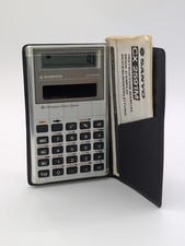 Vintage Sanyo Solar CX 2591M Pocket Calculator With Original Manual Rare
