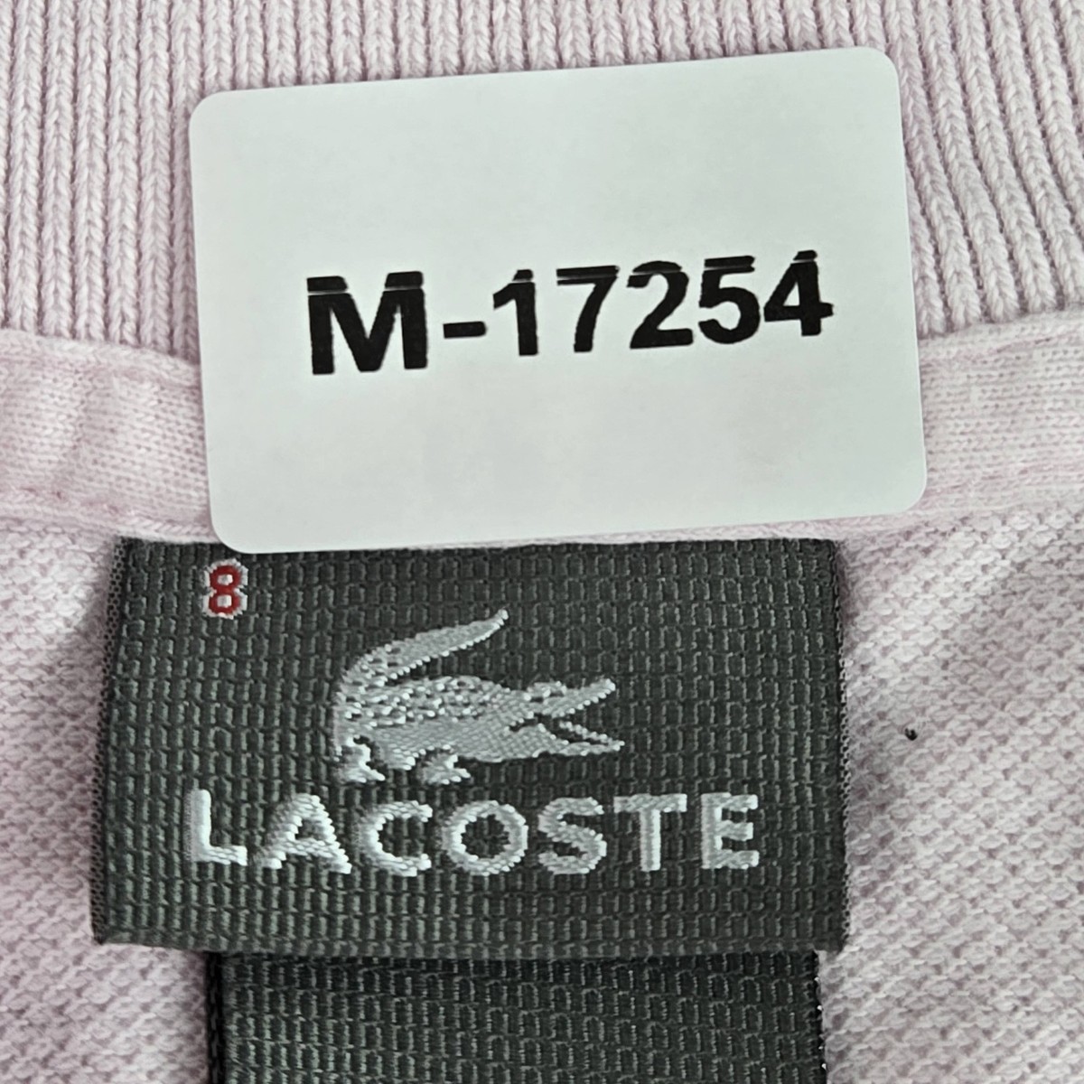 Lacoste Men Polo 8 Pink Crocodile Logo Embroidery Button Short