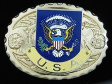 RG01158 NOS VINTAGE 1970s U.S.A. UNITED STATES SEAL COMMEMORATIVE BUCKLE