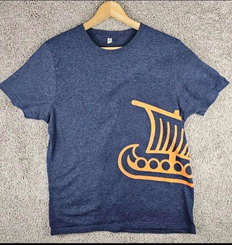 Camisa de barco vikinga naranja azul marino reciclada Rammagerdin Salvage Clothing para hombre mediana Foto 2 de 4