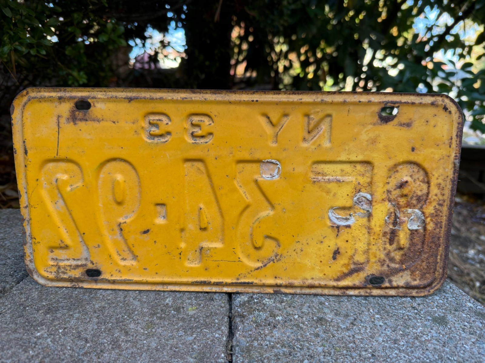 1933 New York State License Plate