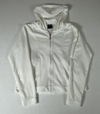 Nike Jacket Womens Small White Dri Fit Full Zip Hoodie Zip Pockets Running