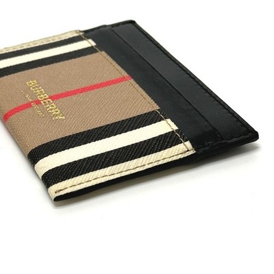 BURBERRY Check logo Business Card Holder Pass Case Card Case