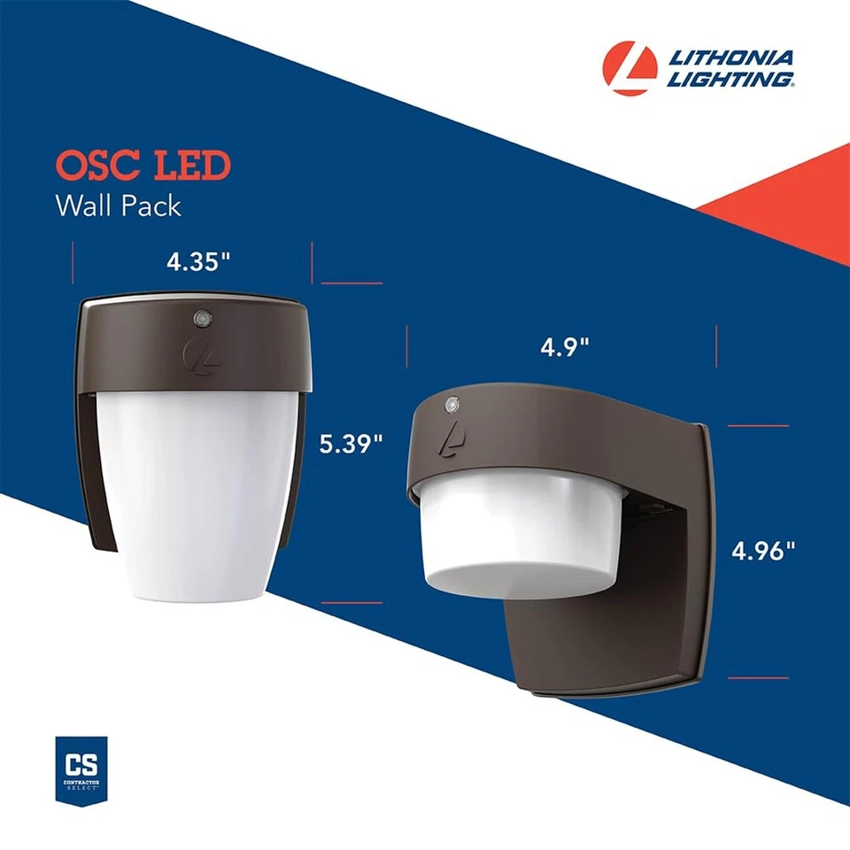 Paquete de iluminación LED Lithonia lámpara de pared exterior, aplique de pared para puerta... Foto 3 de 4