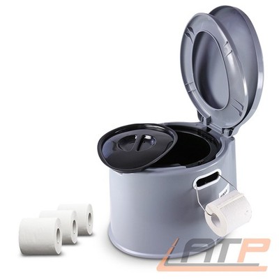 ENVA CAMPINGTOILETTE MOBILE REISETOILETTE + 4 ROLLEN TOILETTENPAPIER KLOPAPIER