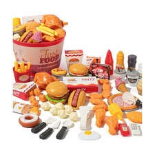 80 Pcs Pretend Play Food Toy for Kids Kitchen Aged 3 4 5, Fast Food... Fast Ship