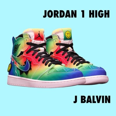 J Balvin × Nike Air Jordan1HighOGRainbow Nike J Balvin Air Jordan 1 Retro OG High Colores Y Vibras Size 9