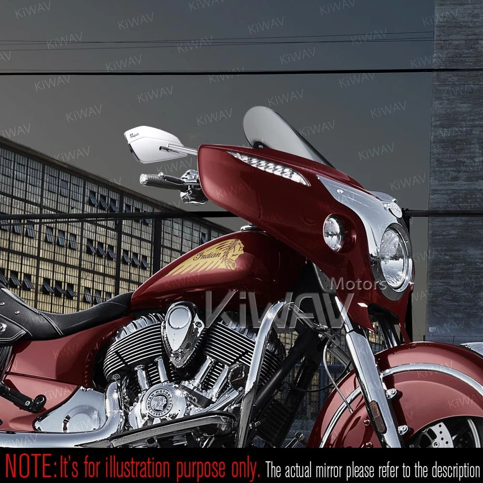 Espejo CleaverII cromo robusto convexo asférico para Harley Triumph Indian Victory Foto 3 de 4