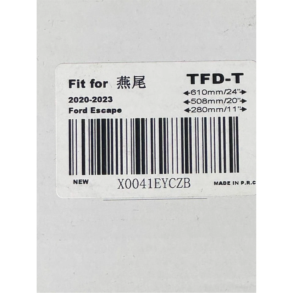 RAINTOK TFD-T Wiper Blades Set for 2020–2023 Ford Escape 24”/20”/11” New - Image 3 of 3