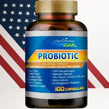 PROBIOTICS Supplement Prebiotic Digestive Enzymes 100 Capsules organic