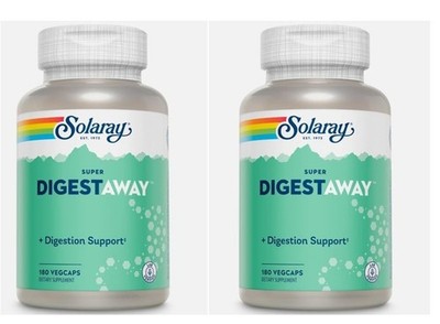 2 PACK Solaray Super Digestaway (180 Veg Caps each) 8/2029