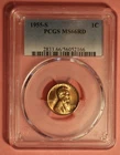 1955 S Lincoln Wheat Cent - PCGS MS 66 RD