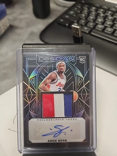 Adem Bona 2025 Obsidian Basketball Rookie Card  Patch Autograph /125 3 Color...