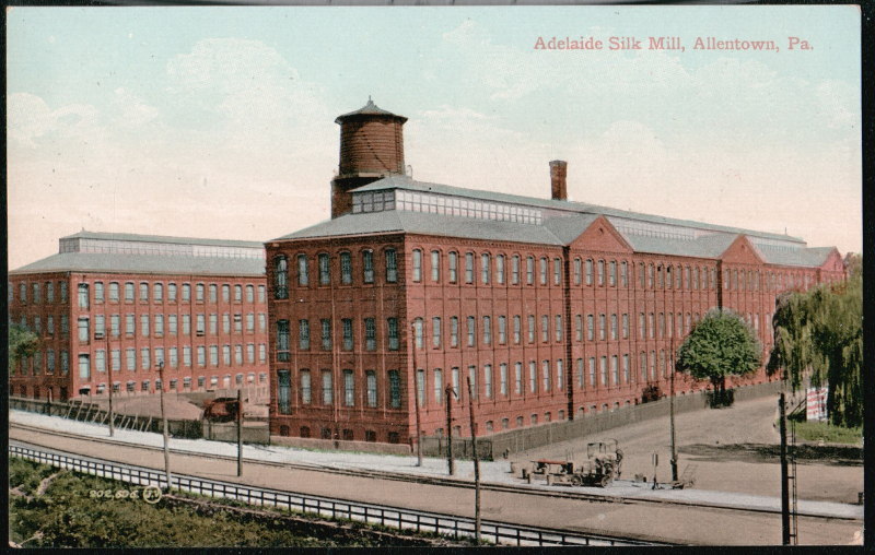 ALLENTOWN PA Adelaide Silk Mill Factory Antique Postcard Early Vtg Town