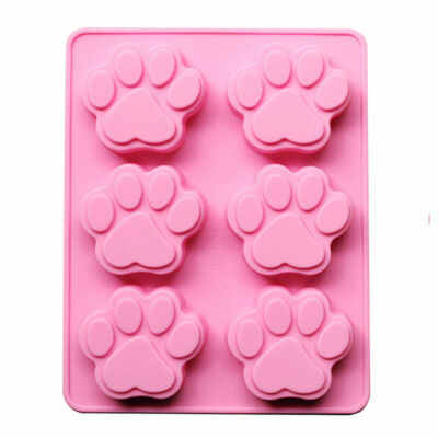 6 Pfoten Katze Hund Bär Rosa Silikonform Schokolade Fondant Gelee Eiswürfelform