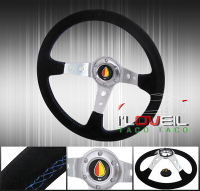 350mm Tracking Drifting Road Light Weight Steering Wheel Jdm Badge Button