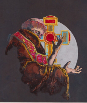 Originalzeichnung Front Cover ''The Monk '' Matthew Lewis art work by John Stewart