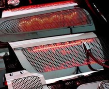 Fuel Rail Covers Red Led 2pc Fits 2008-2013 Chevy Corvette Ls3 Perforated