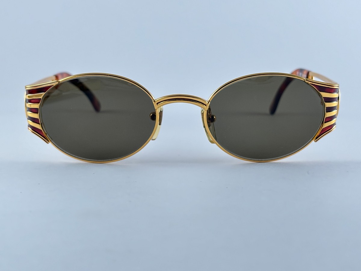 NEW VINTAGE FENDI FS 300 OVAL SLEEK GOLD & TORTOISE 1990 ITALY