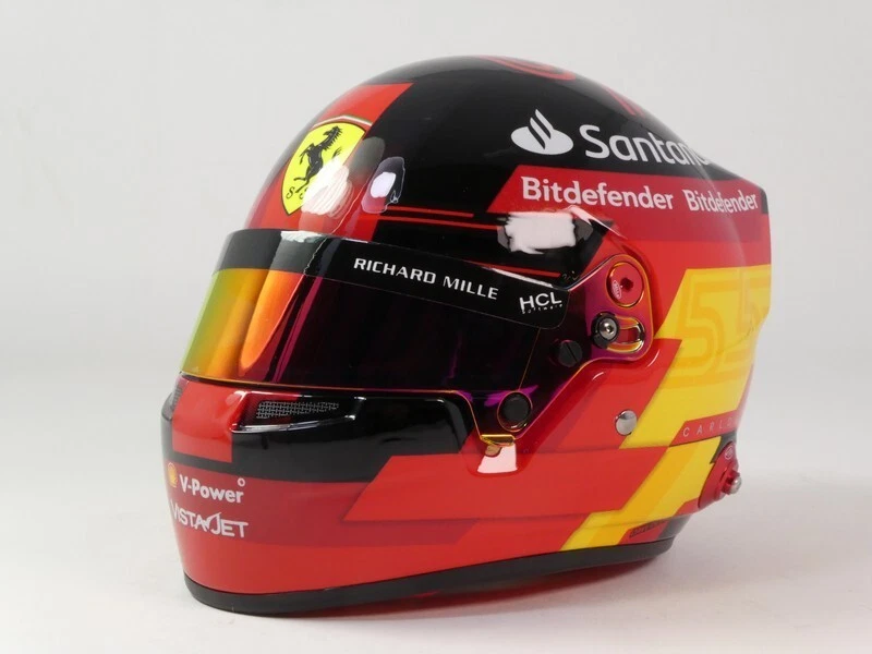 Bell Helmet Carlos Sainz Jr #55 Ferrari F1 2023 1/2 4100226 - Immagine 2 di 3