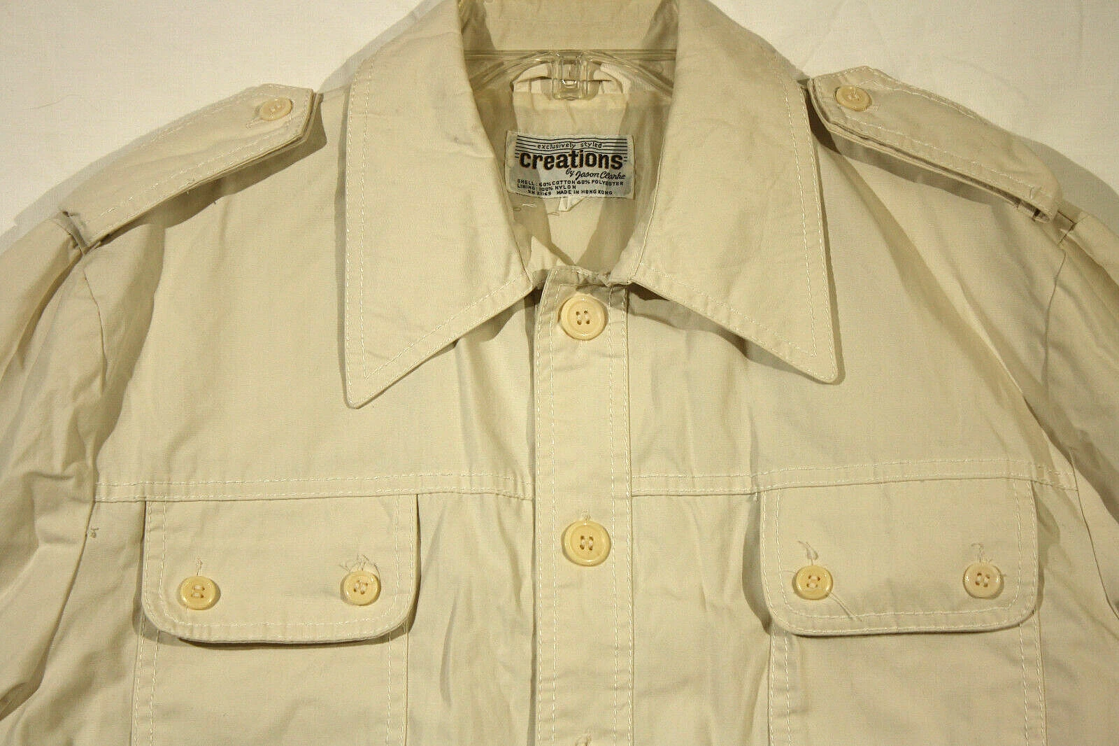 OFF WHITE Giacca Camicia Uomo Taglia L Beige Off White Creazioni by Jason Clarke