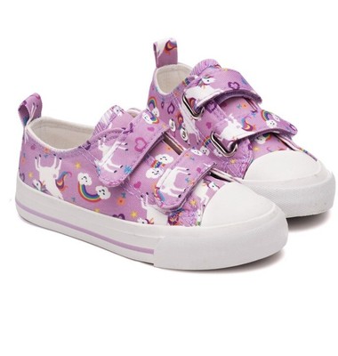 Toddler Canvas Sneakers - Boys Girls Adjustable Strap Low Top Shoes For Everyday Wear
