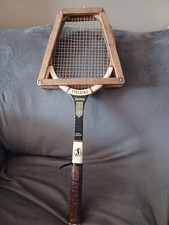 Vintage Wooden Spalding Tennis Racket With Cover