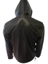 Super Soft Light Weight Lambskin Men's Leather Hoodie Jacket New