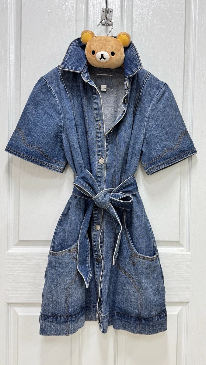 c/meo collective denim dress Peripheral Short Sleeve Dress