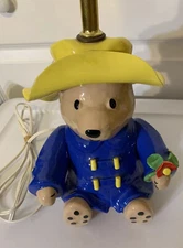 Vintage Paddington Bear Lamp by NOJO EDEN 1991 14 1/2 Inches Works No Lamp Shade