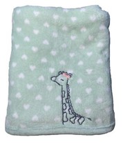 Carters Just One You Blanket Hearts Giraffe Mint Green White Plush Soft Lovey