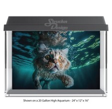 Fluffy Cat Swimming Polyester Fish Tank Glass Backdrop Aquarium Background