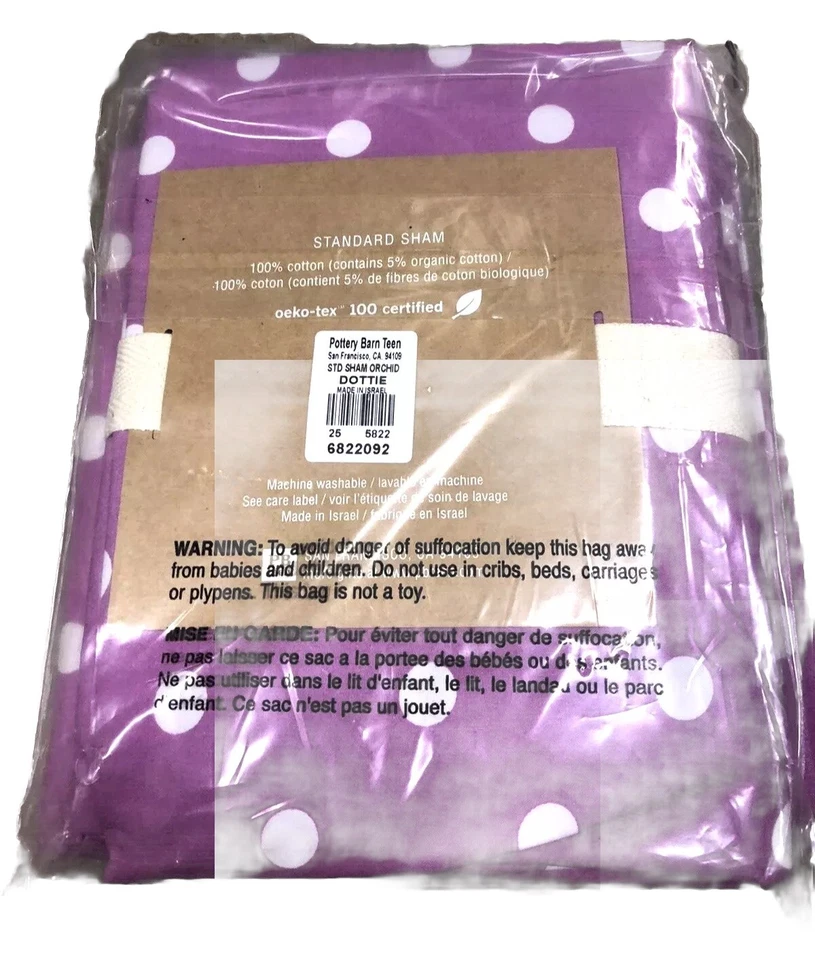 Funda de almohada Pottery Barn PB Teen Dottie Sham - lavanda Foto 2 de 2