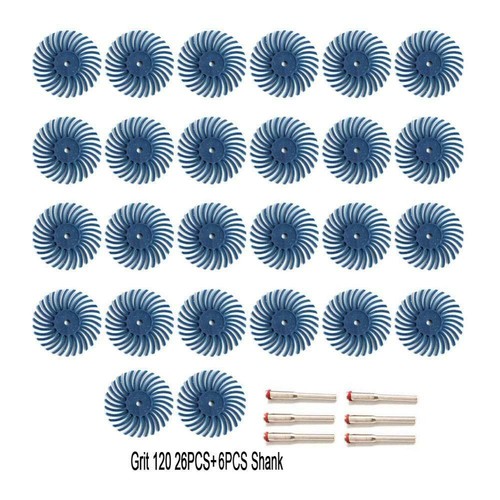 30 Stck. 1 Zoll Radialborste Scheibenbürste Sortiment 80-2500er Körnung Mix Set F rotierendes Werkzeug - Bild 5 von 11