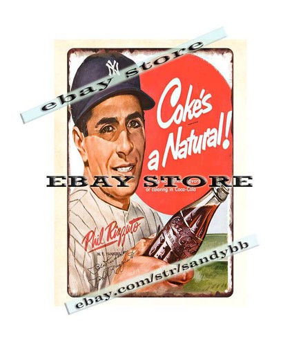 1950s PHIL RIZZUTOED classic soda pop baseball tin sign home decor | eBay