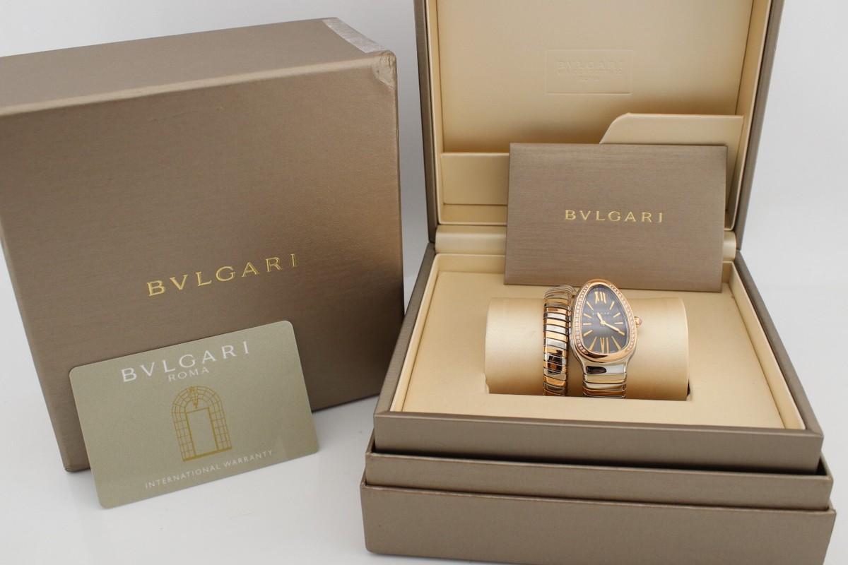 Bulgari Serpenti Tubogas Rose Gold and Steel 35mm Watch 102681 | eBay
