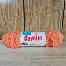 Sayelle Yarn Color  Peach 1020 4 Ply Acrylic Skein 100% Monsanto Vintage 3.5 oz 