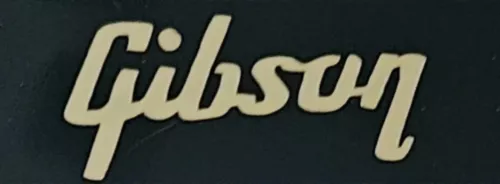 1 GOLD  Small Headstock Gibson Logo, Die-Cut Vinyl Decal, 1.25 Inches Wide 