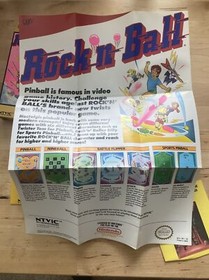 Rock 'n' Ball (Nintendo NES 1990) GAME, BOX, and RARE POSTER - W/MANUAL