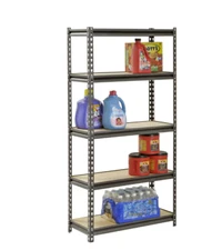 Muscle Rack 5-Shelf Steel Shelving Unit, Silver Vein, 12" D x 30" W x 60" H