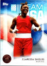 Tarjeta coleccionable Claressa Shields boxeo 2016 Topps equipo olímpico de Estados Unidos medalla de bronce #2