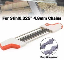 2 IN 1 Chainsaw Teeth Quick Sharpener File For STIHL .325" 4.8mm Chain Garden US